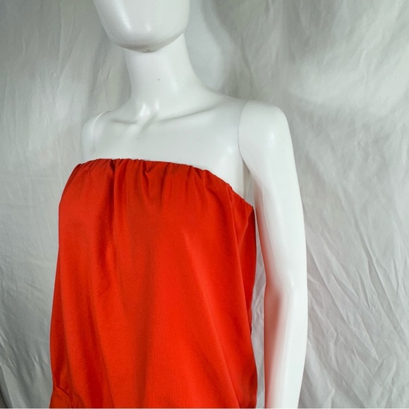 Women’s Reddish Orange Wrapped Summer Elastic Tube Top - Picture 2 of 6